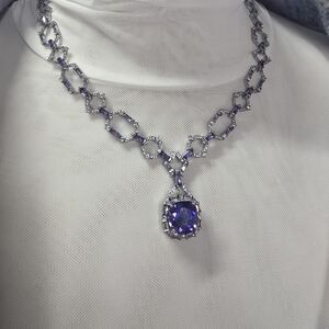 Elegant Purple and Silver Necklace